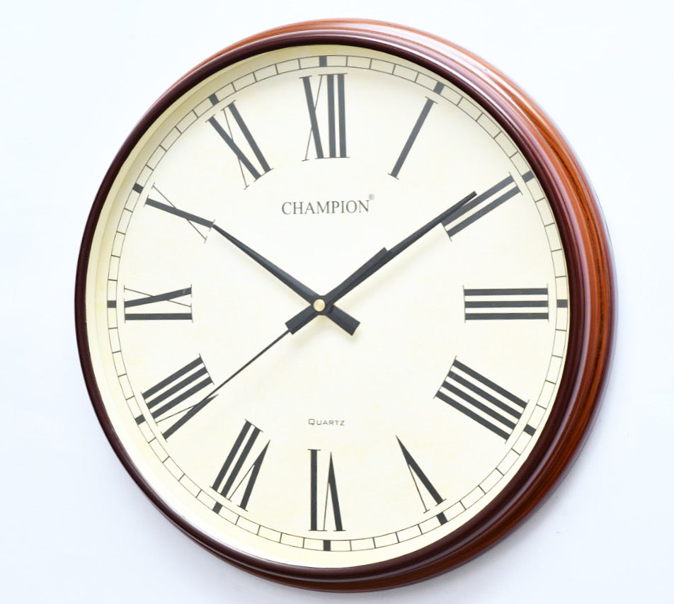 Champion 13" Roman Classic Walnut Wall Clock