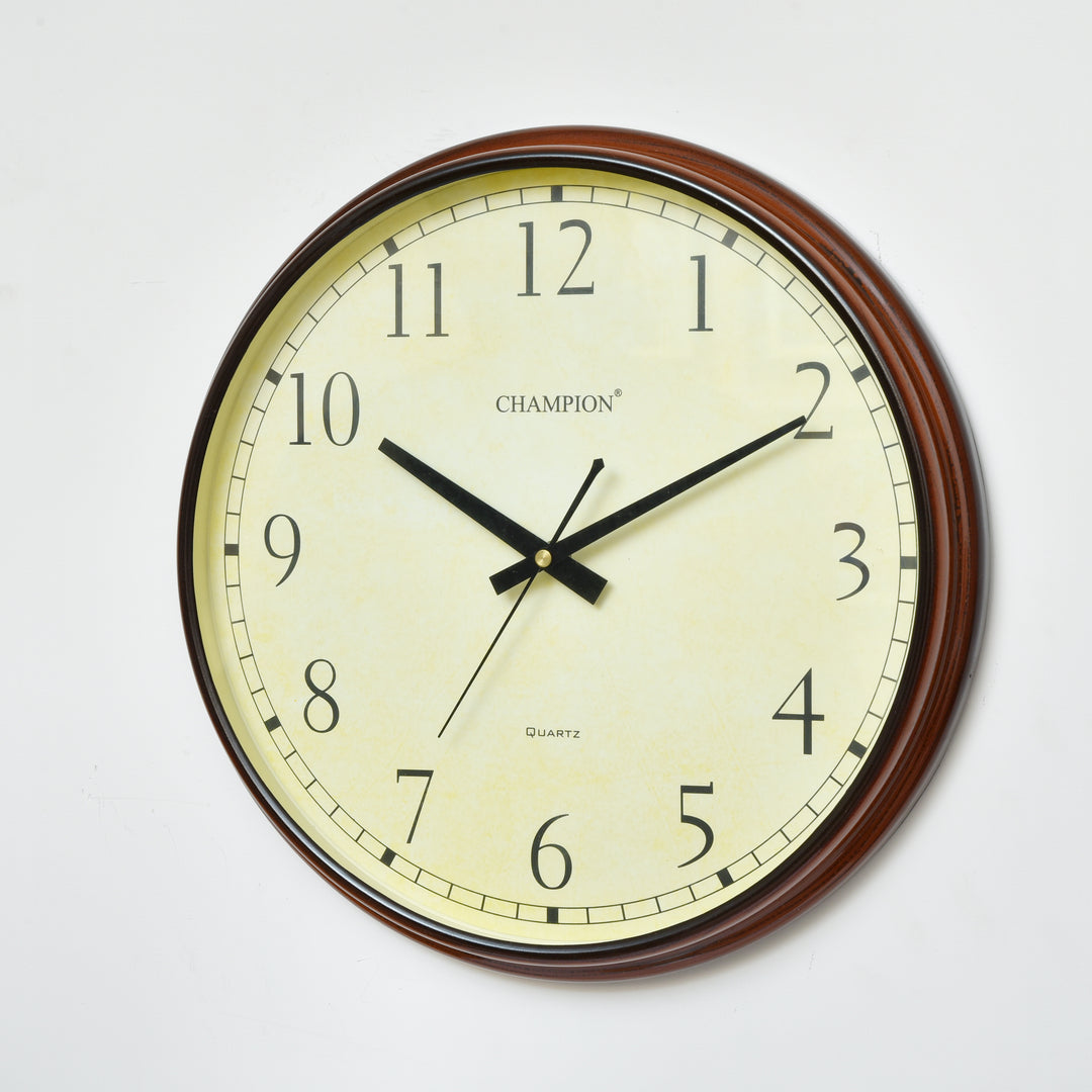 Champion 13" Brown Quartz Wall Clock