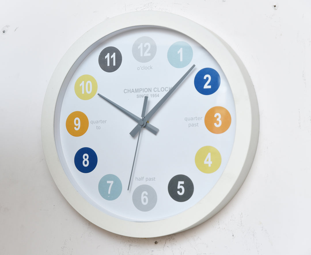 Champion 13″ White Kids Colourful Clock