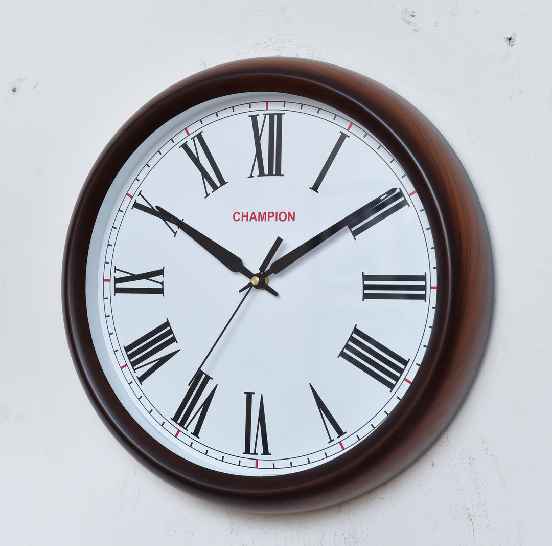 Champion Matt’e Walnut Elegant Wall Clock